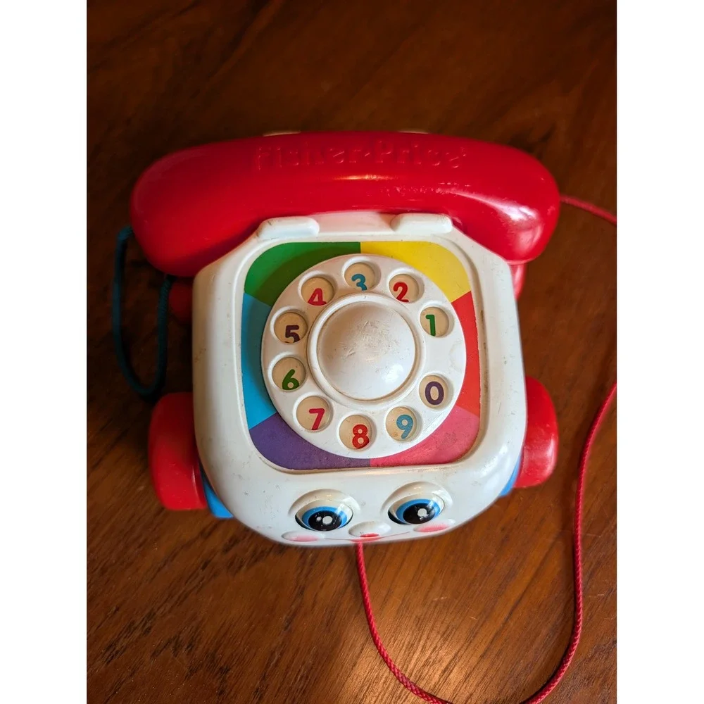 Vintage 1993 Fisher-Price Chatter Telephone‎ Pull Toy Rotary Dial Model 2251